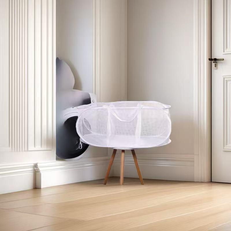 Foldable Mesh Laundry Basket, Large Capacity for Dirty Clothes and Bathroom Storage