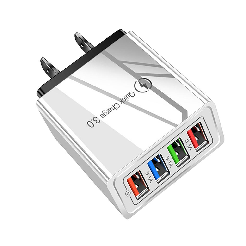 Napájecí adaptér 4USB, víceportová nabíjecí hlava 5V3A s USB, nabíječka mobilního telefonu