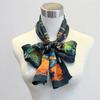 Chinese Style Colorful Double-Layer 100% Pure Silk Long Scarf for Women Ribbon Mulberry Silk Multi-Functional Long Scarf