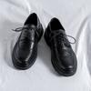 Internet Celebrities Ins British Business Dress Casual Small Leather Shoes Black Brock Platform Groom Wedding Shoes 5588-R