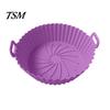 High-temperature Resistant Air Fryer Pan Silicone Liner Round Non-Stick Basket Food-grade Pot Baking with Oil Drain Grooves Accessory for Even