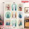 2pcs 2D Flat Printing Merry Christmas Popular Party Window Curtains Santa Christmas Tree Stars Gifts 100% Polyester Without