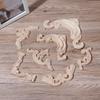 Furniture Unpainted Oak Corner Applique Decorative Wood Appliques Carved Wave Flower Onlay Decal
