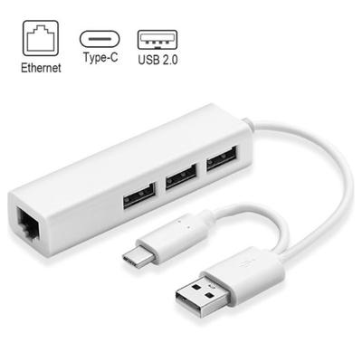 Sterownik koncentratora USB Bezpłatny transfer danych Przenośny koncentrator sieciowy USB Type-C na RJ45 Ethernet do komputera