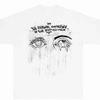 Grotesque Eyes American Retro Stain Print Abstract Kanye High Street Loose Men's and Women's Crew Neck Short Sleeve T-Shirt