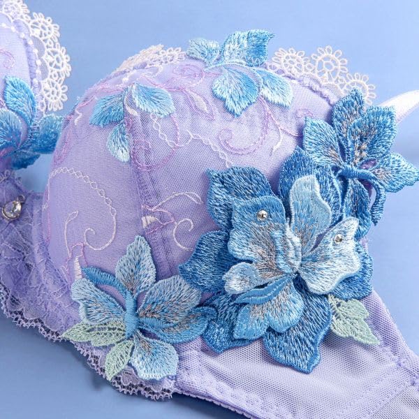 Himiko 023 Series Plus Underbust Single Lingerie Bra, Sizes, 80, B, C, D, E, F, (LV-Lavender, E75)