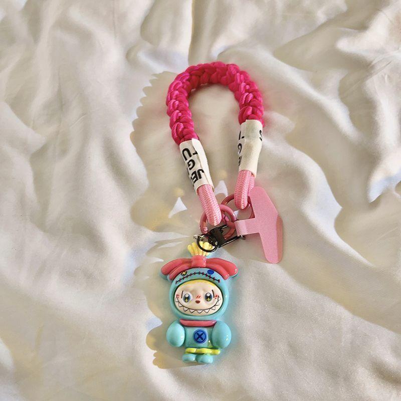 

French Fries Cloth Pendant Fried Dough Twists Lanyard DIY Mobile Phone Case Backpack Camera Ccd Keychain розовый