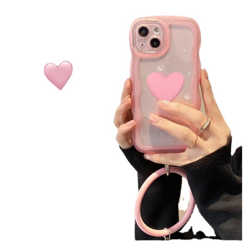 Applicable To Apple 14 Promax Mobile Phone Case Wavy Bracelet IPhone 15 Protective Case 13 Transparent Silicone