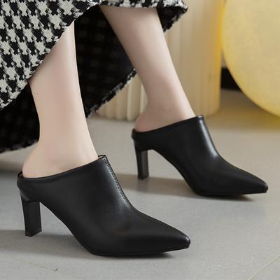Sexy High Heels Women Slippers Brand Slingback Mules Shoes  New Trend Fashion Dress Party Pumps Pointed Toe Women Flip -Flops