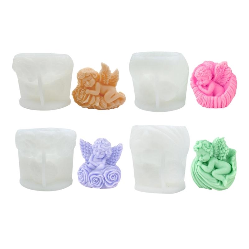 Rose Angel Baby Candle Mould Heat Resistant Silicone for Craft Handmade Candle Soap Chocolate Making