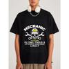Mechanic T Shirt White Skull and Wrenches Graphic with Warning Text for Garage and Workshop Wear