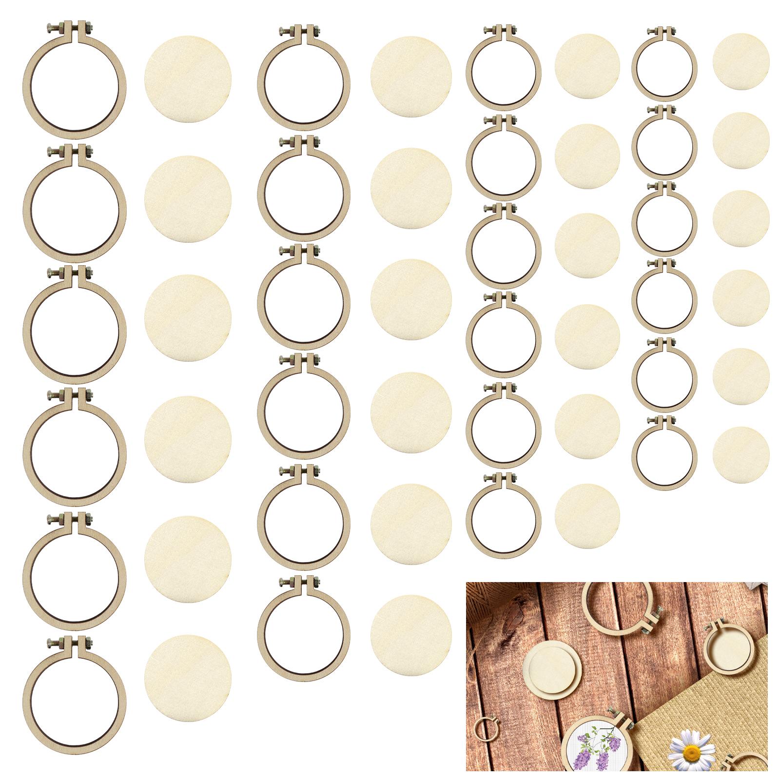 

24 шт. Міні-п яльця для вишивання 4 розміри Дерев яні п яльця Рамка для хрестика DIY Ручні сережки Підвіски Вироби Вишивальний круг Набір для шиття