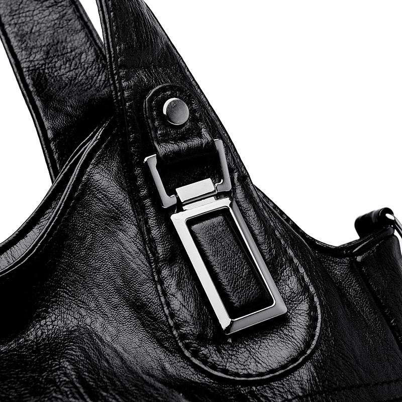 Women's Bag Lightweight Stitching Soft Leather Tote Bag Large Capacity Mother Bag