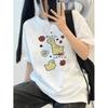Fun Tomato Strawberry Graphic Printed T Shirts 2025 Summer New Styles Women's White Crew Neck Casual Breathable Tops