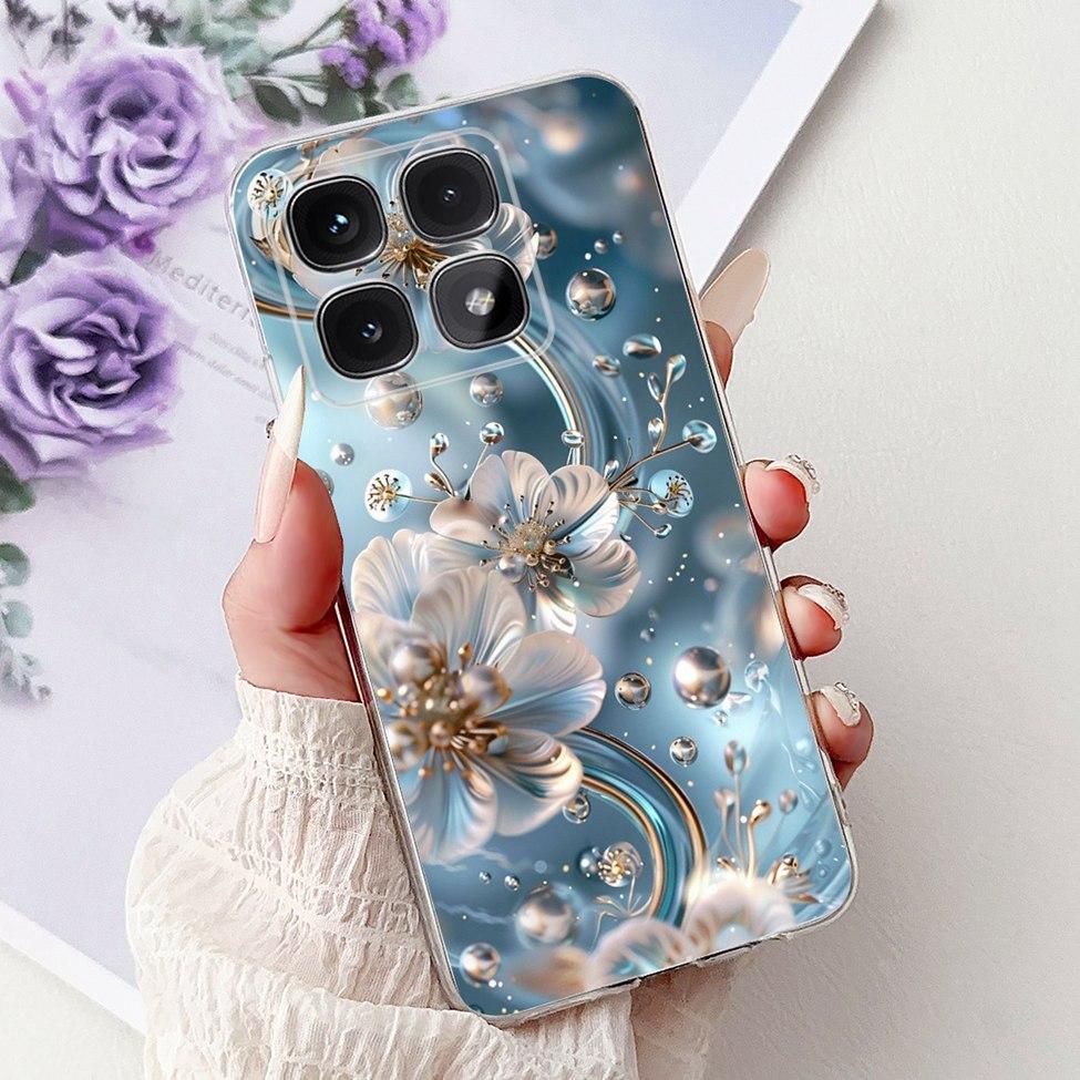 Clear For Xiaomi 14T Case Cover Luxury Cute Cat Fashion Flowers Funny Cool Painted Soft Phone Case 2406APNFAG