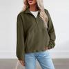 Women's Fleece Sporty Half-zipper Pullover, Fashionable Loose Long-sleeved Street-style Sweatshirt Top
