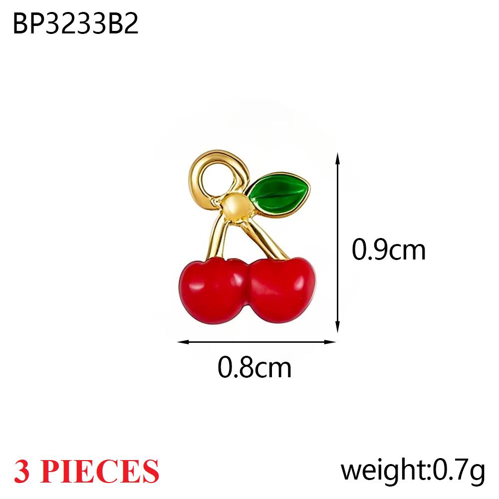 3PCS/LOT CARLIDANA Enamel Fruit Mushroom Charms Pendants Stainless Steel DIY Necklace Jewelry Making Accessories