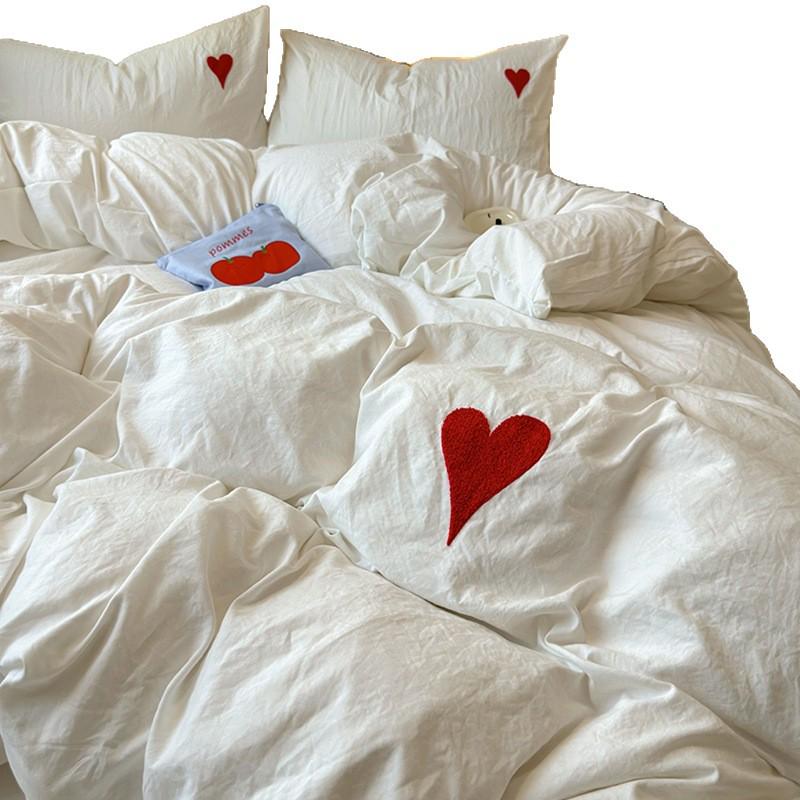 3D Embroidered Towel: 2026 Ins-Style Washed Cotton 4-Piece Set - Solid Color, Soft, Skin-Friendly, Imitation Cashmere.