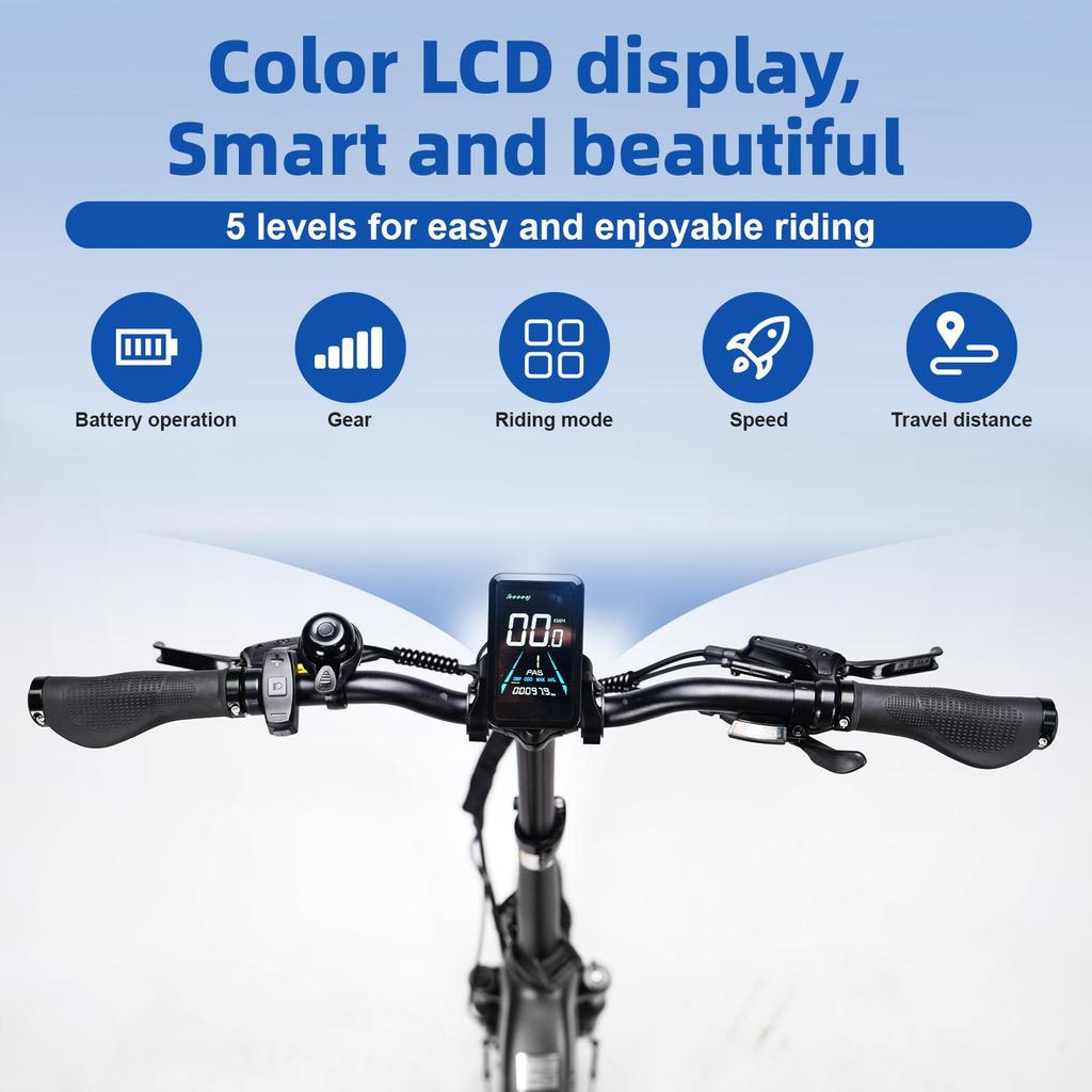 TTGO F7 Folding Electric Bike – 250W Motor – 48V 15Ah Battery – 120-140 Km Max Range – 20"×3.0" Tires – Hydraulic Brakes – Shimano 7speed