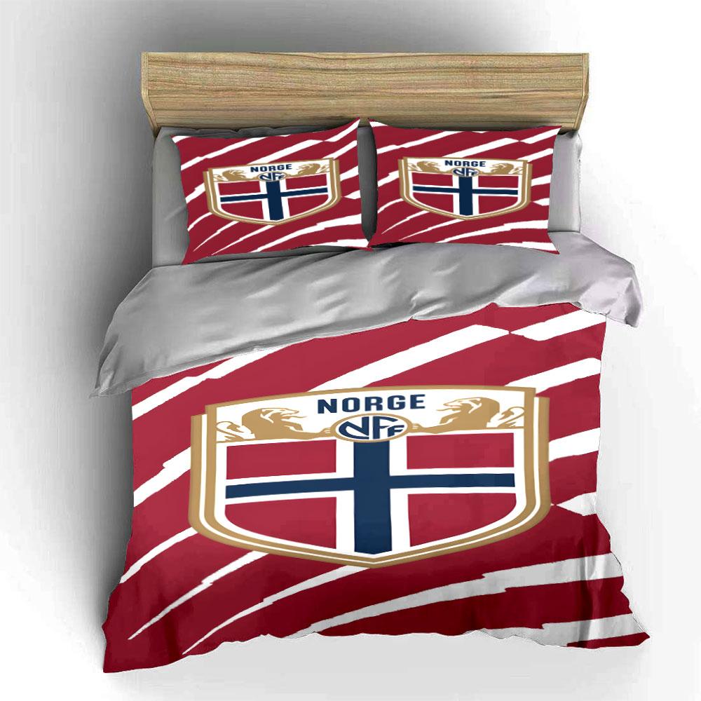 Norway Football Emblem Design. Bedding Sets Duvet Cover Sets Duvet Covers Pillowcases(1*Duvet Cover 2*Pillowcases Without Duvet Insert)