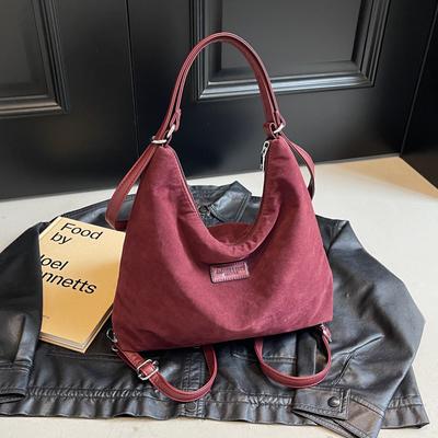 Casual Zipper PU Shoulder Bags for Women  Versatile  Retro Pendulum Crossbody Bags  Stitching Line  Simple  New