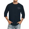 Men's casual and fashionable printed collar three-quarter sleeve top T-shirt