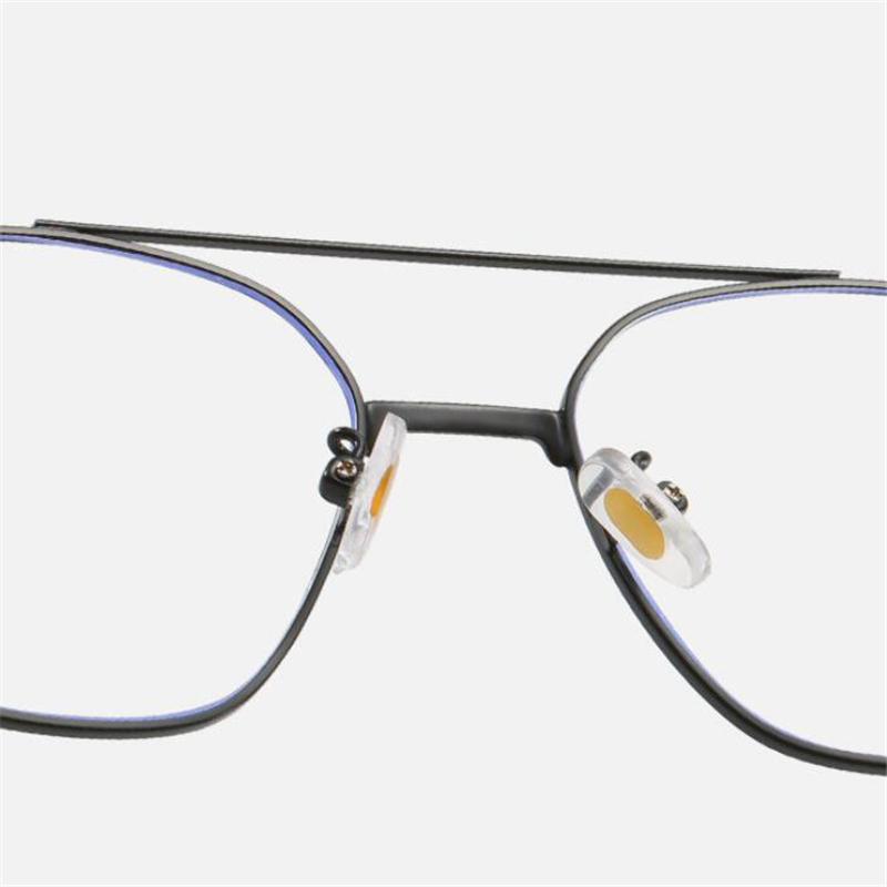 Double Beam Anti-blue Light Nearsighted Glasses Women Retro Metal Square Diopter Eyeglasses Prescription 0 -0.5 -0.75 To -6.0