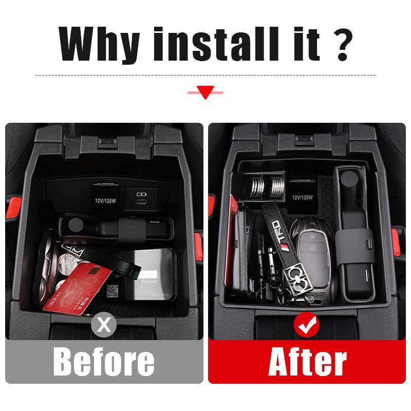 For Toyota Corolla Cross XG10    2024 2025 Car Central Console Armrest Box Storage Container Organizer Holder Tray