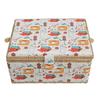 Large Capacity Fabric Sewing Box With Magnetic Closure And Adjustable Compartments For Crafting And Needlework Storage