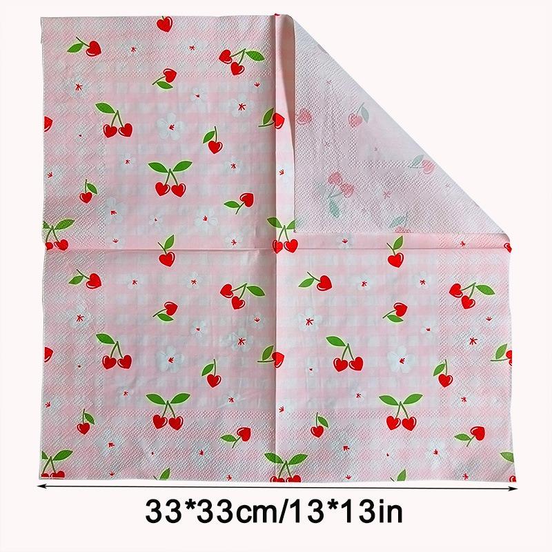 20 Stück/Packung Papier-Serviette mit Fruchtdruck Geburtstag Feiertag Festival Kinder Cocktail Tee Elefant Dekorative Dinner-Servietten