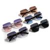Glasses Borderless Diamond Cut Square Sunglasses Men'S Semi-Metal Sunglasses Women'S