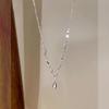 Silver Wave Water Drop Clavicle Necklace - Elegant, Trendy, Light Luxury Fashion for Women