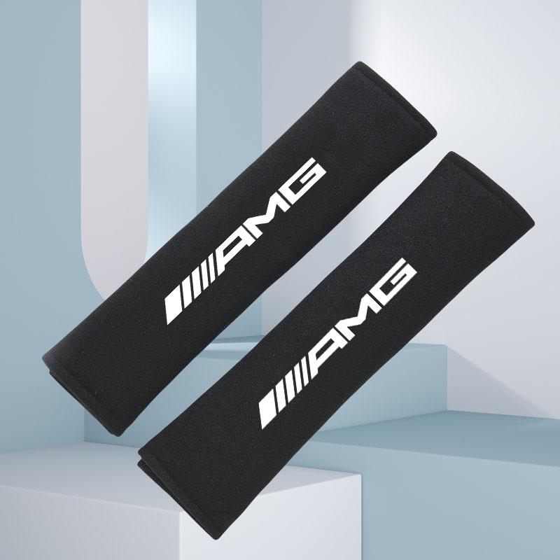

2Pcs Car Interior Accessories Auto Seat Belt Cover Shoulder Pads For Mercedes Benz AMG W204 W205 W203 W211 W212 W213 W201 Car чёрный