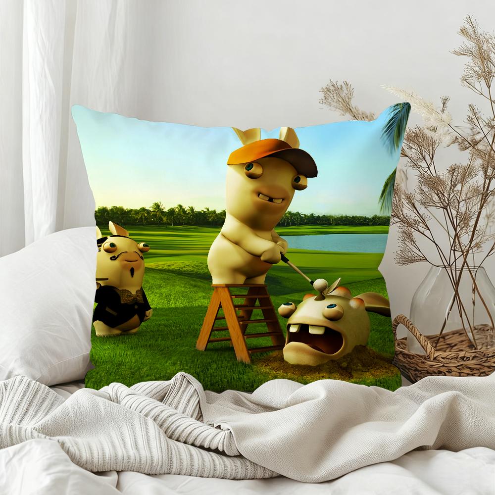 

Fun Game RRaving RRabbids Cute Pillow Case Bedroom Sofa Living Room Backrest Decoration Square Cushion Nap Time 30x30 cm