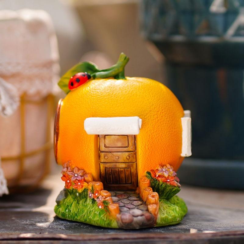 Orange House Creative Fruit House Ornament Desktop Micro Landscape Bonsai Car Decoration Gift Kindergarten Landscape