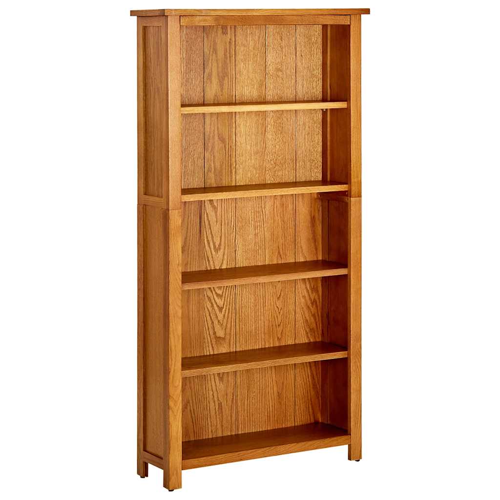 Bücherregal 5 Regale 70 x 22 x 140 cm Massivholz Eiche
