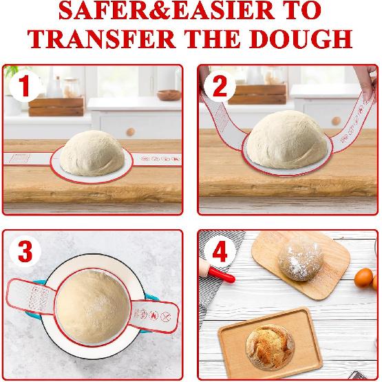 Silicone Bread Sling for Dutch Oven Baking Mat With Extra Long Handles Sourdough Bread Baking Supplies Non-Stick Silicone Mat Reble Heat Resistant