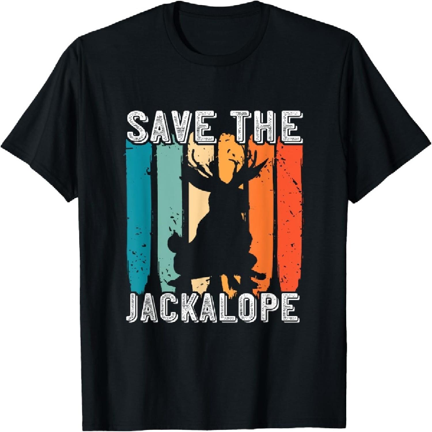 Jackalope Retro Save The Cryptid Rabbit Cryptozoology T-Shirt XXXXXL разноцветный