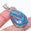 Natural Rainbow Calsilica Gemstone 925 Sterling Silver Pendant 1.81" AP-15443
