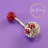 KODY PIERCING Navel Cherry aus Chirurgenstahl und kristallroter Kugel - 10mm