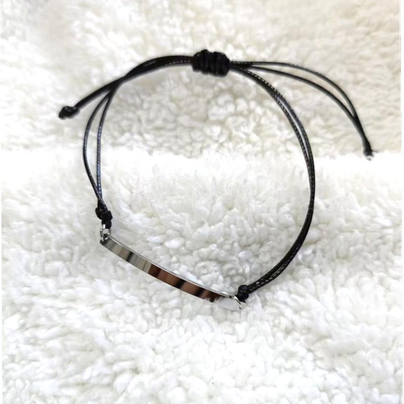 

10pcs Handmade Stainless Steel 3x40mm Charm Bracelet Braid Adjustable Lucky Bracelets for Women Zircon Gift
