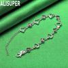925 Sterling Silver Heart-Shaped Side Chain Bracelet Gift Jewelry