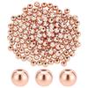 Brass Beads, Long-Lasting Plated, Round, Rose Gold, 6mm, 150pcs