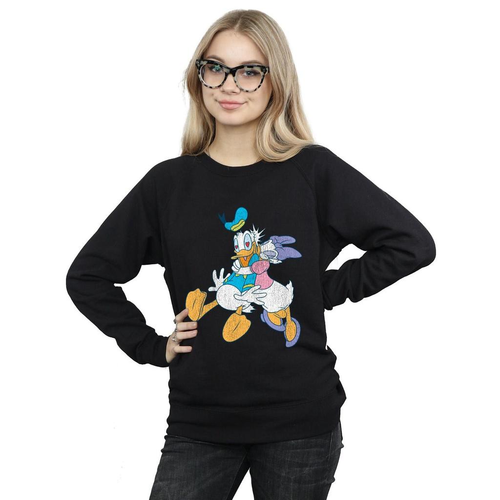 Disney Womens/Ladies Donald And Daisy Duck Kiss Sweatshirt
