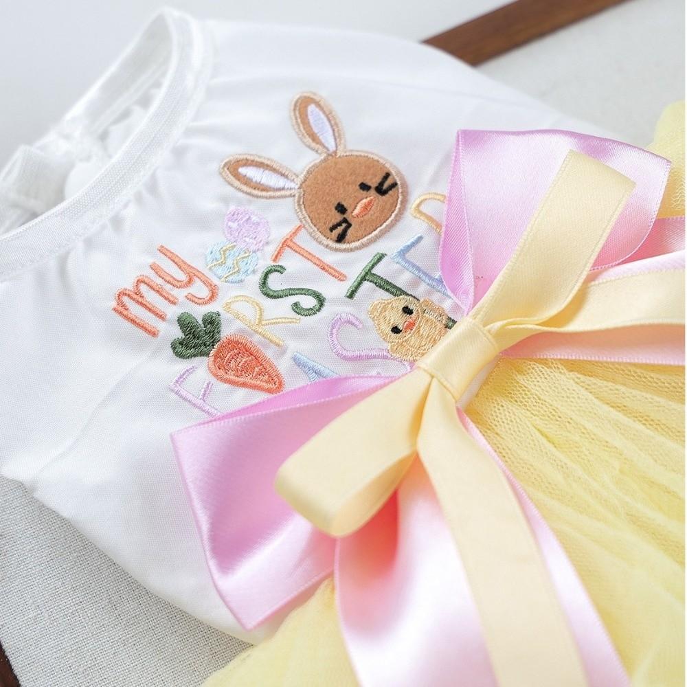 Rabbit Pattern Easter Dog Puffy Skirt Soft Dogs Mesh Fluffy Skirt Pet Princess Dress  Easter Sunday