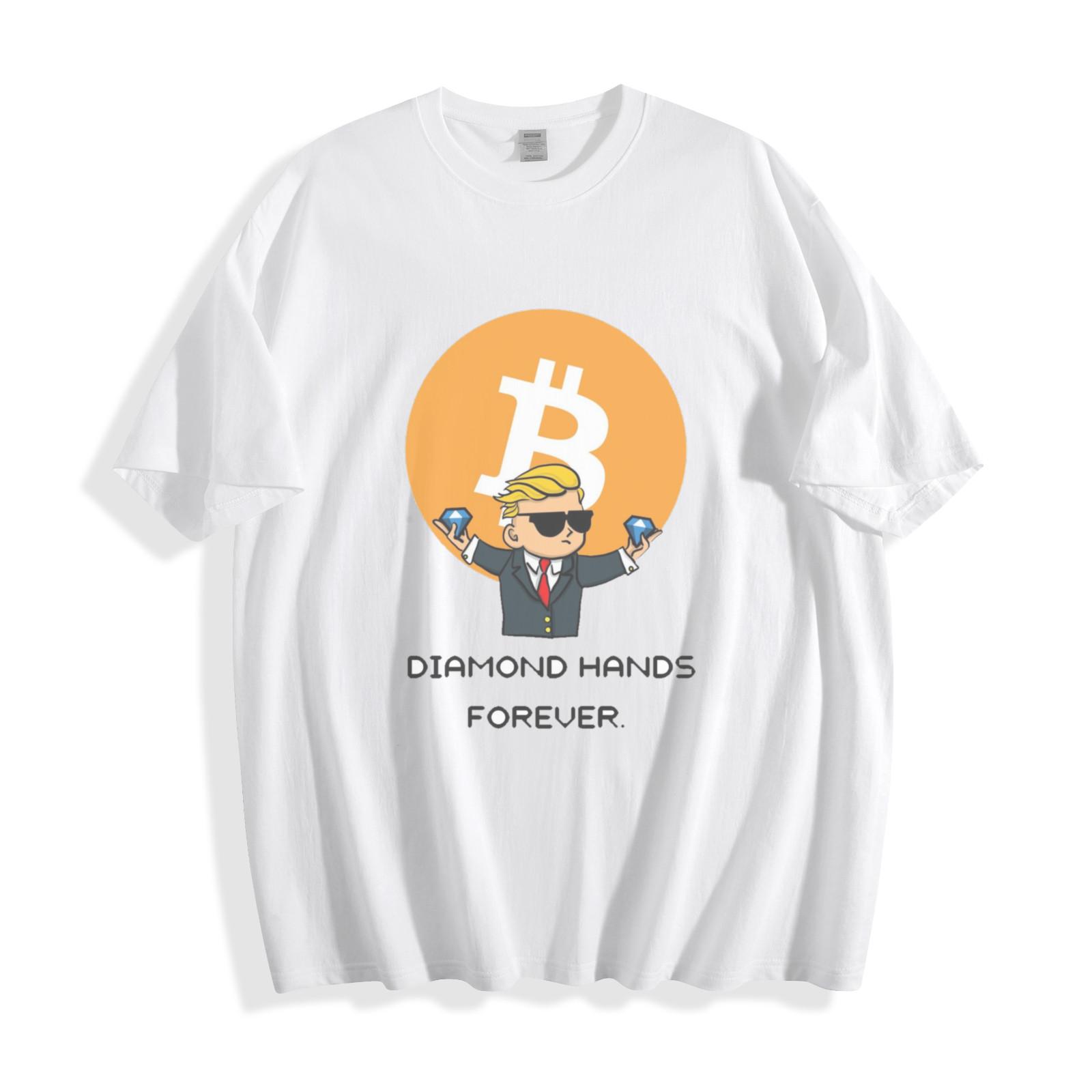 Bitcoin Diamond Hands T-Shirt Mens Womens Tees Top - Bold Crypto Confidence Unisex Tee L