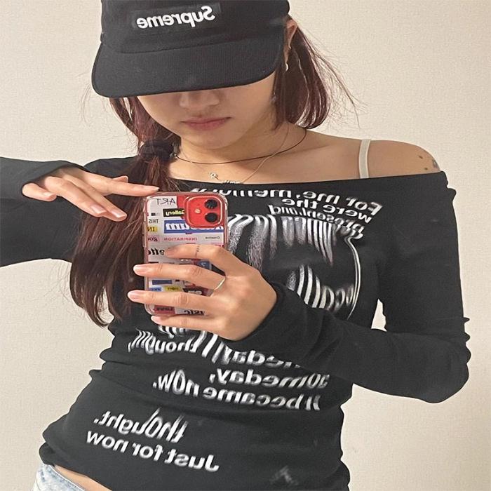Women's American Spicy Girl Long Sleeve T-shirt - Spring/Autumn 2026 Fashion, Slimming Base Layer, Flattering Top