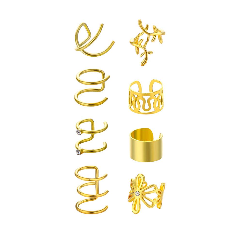 Ohrclip-Schmuckset für Damen, aushöhlen, schlicht, modisch, elegant, Paar passende personalisierte Ohrringe