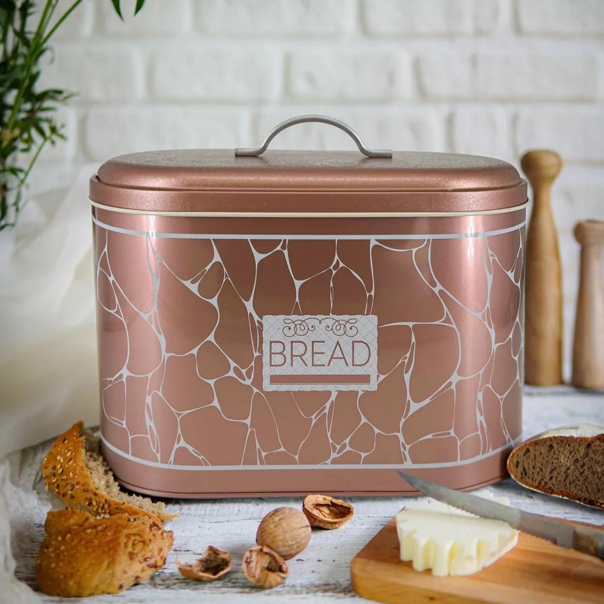 

Овальная корзина для хлеба с узором розового золота