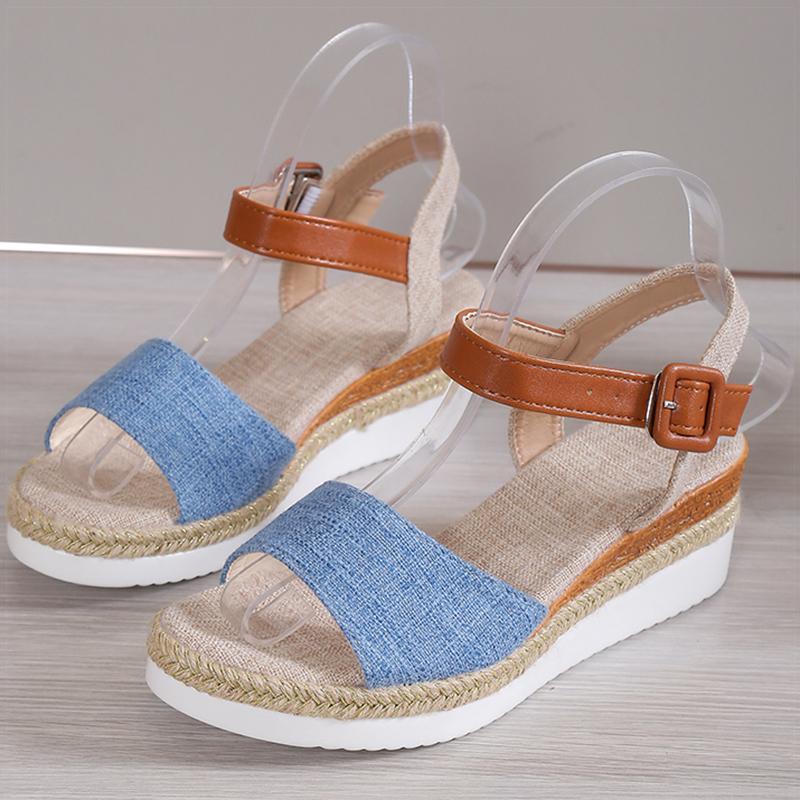 Women's Sandals Peep Toe Summer Sandals With Wedges Heels Sandalias De Mujer  Summer Shoes For Women Heeled Sandals Footwear